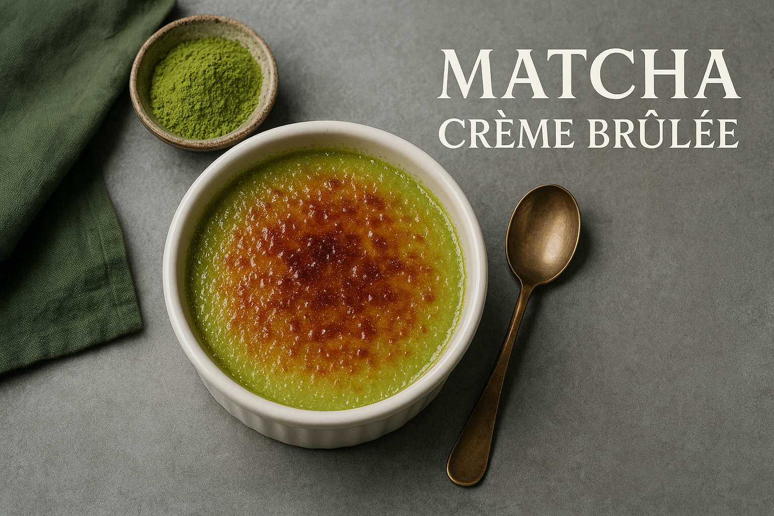 How to Make Creamy Decaf Matcha Crème Brûlée at Home