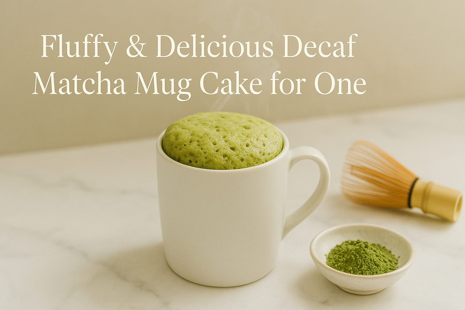Fluffy & Delicious Decaf Matcha Mug Cake for One