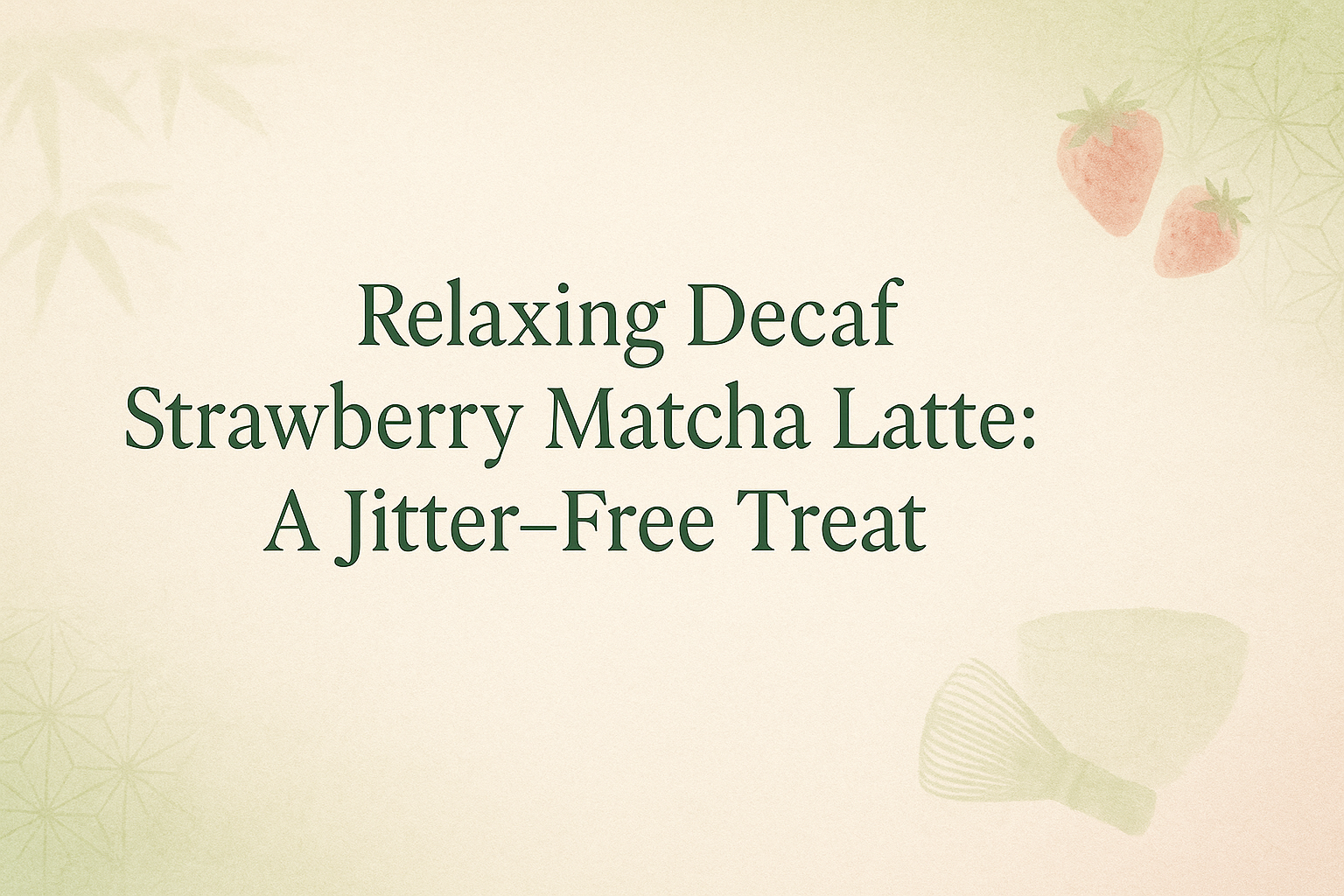 Relaxing Decaf Strawberry Matcha Latte: A Jitter-Free Treat
