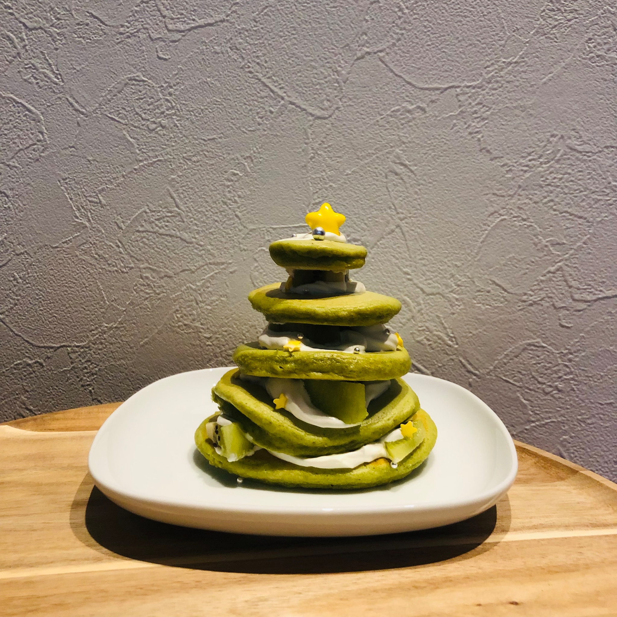 Fun & Easy Matcha Christmas Tree Pancakes (Decaf Recipe)