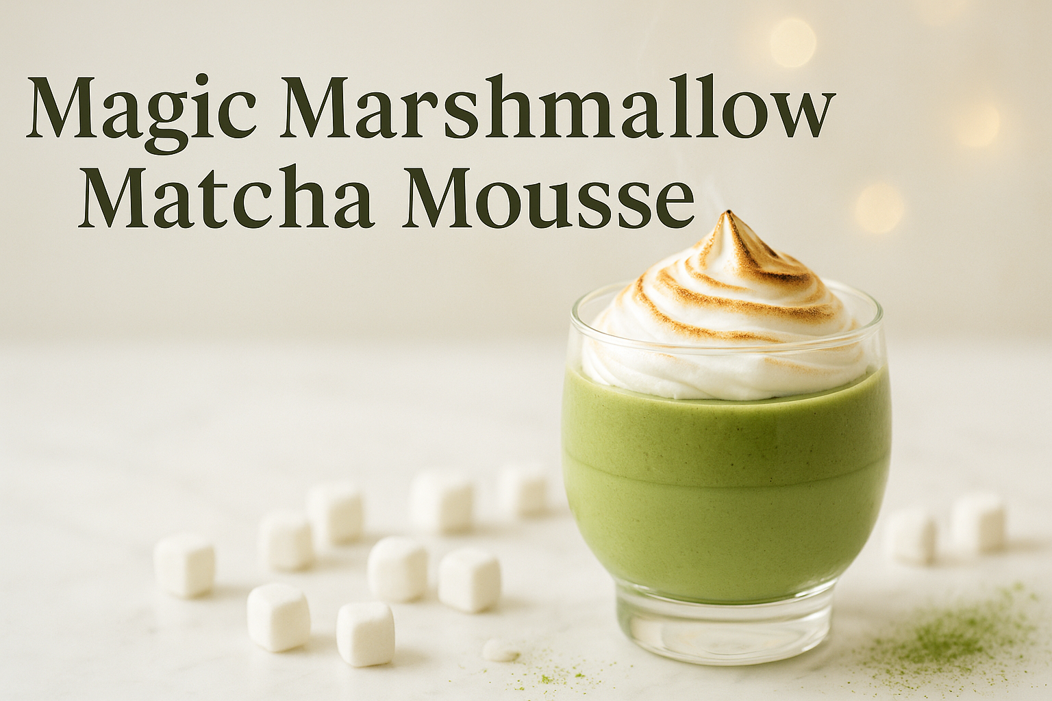 Magic Marshmallow Matcha Mousse (No Gelatin, No-Bake!)