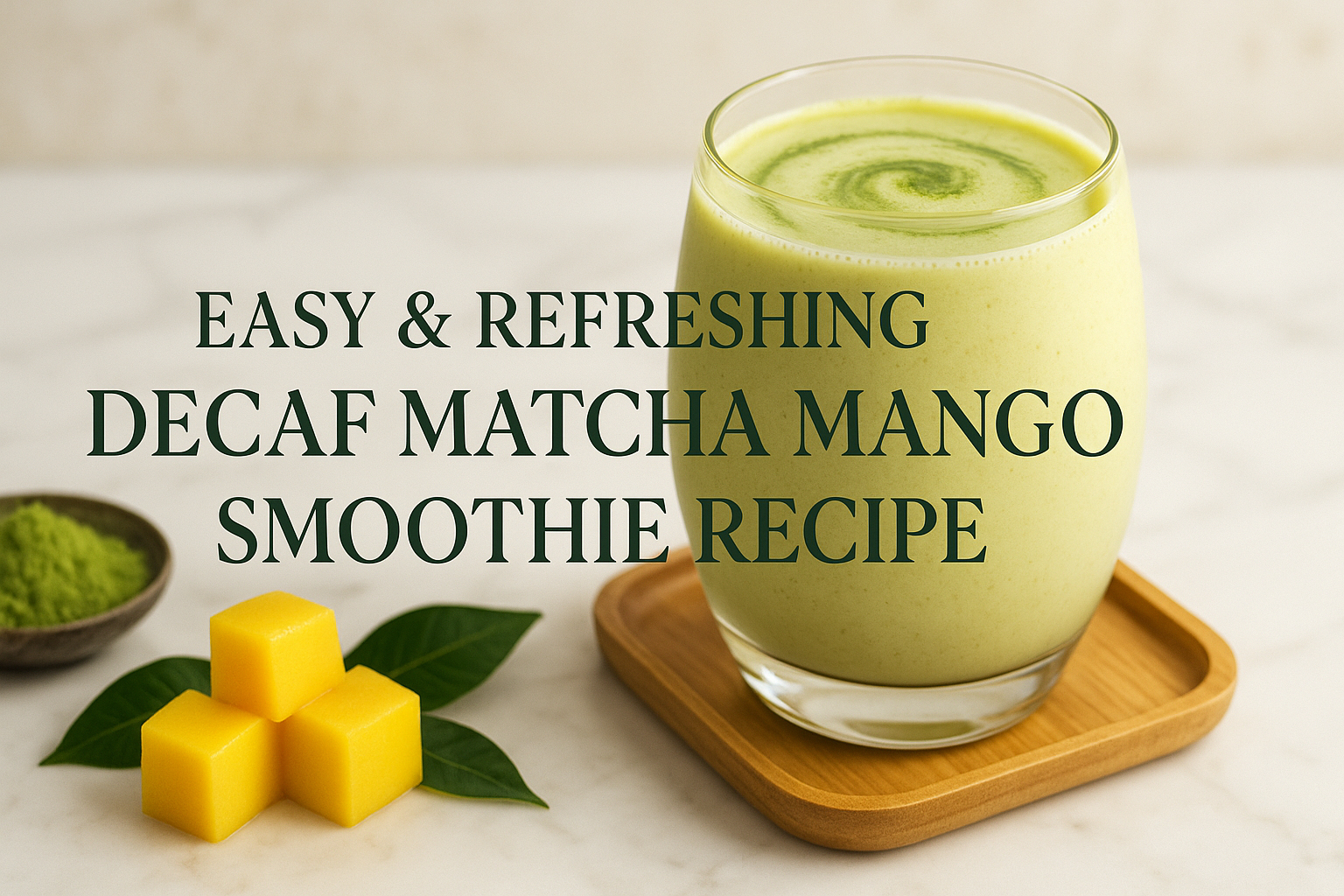 Easy & Refreshing Decaf Matcha Mango Smoothie Recipe